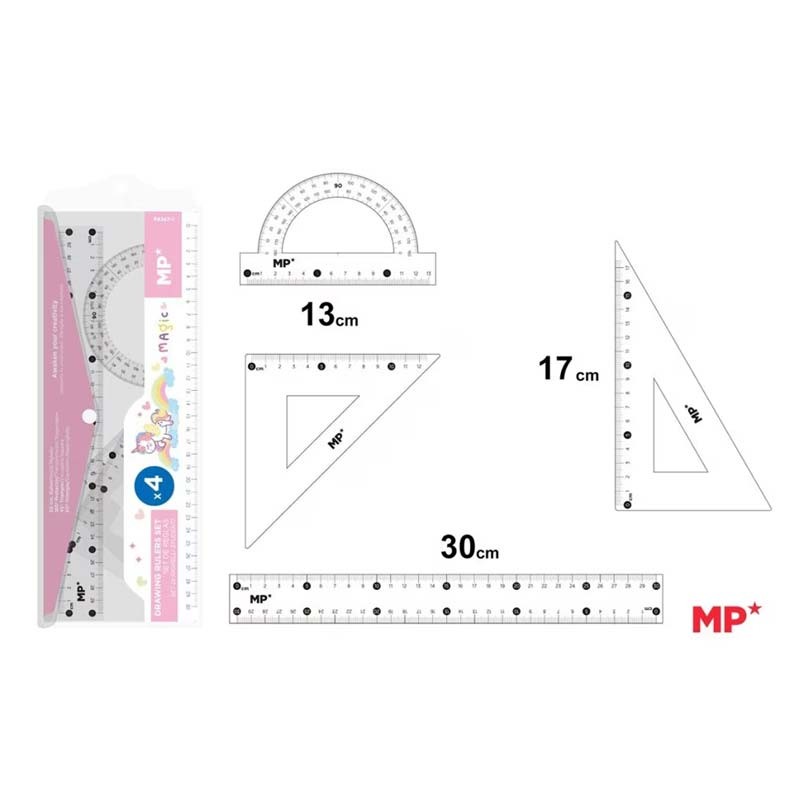 Set 4 instrumente geometrice Pink Main Paper