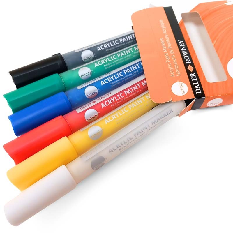 Set 6 markere acrilice Simply Daler Rowney