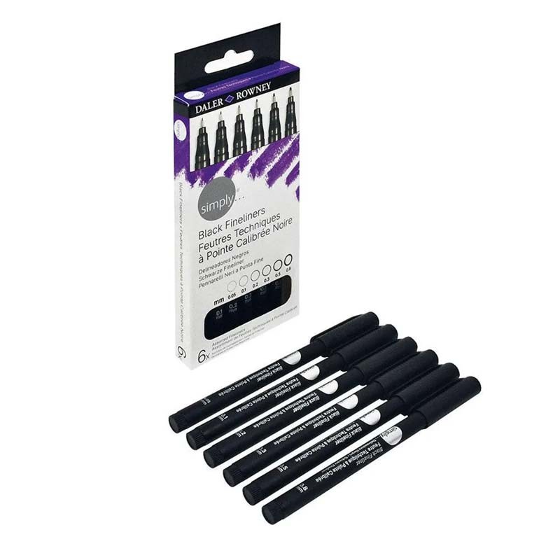 Set 6 fineliner Simply Daler Rowney