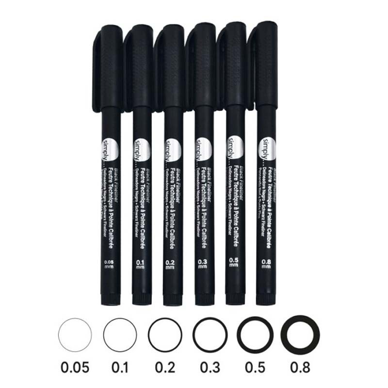 Set 6 fineliner Simply Daler Rowney