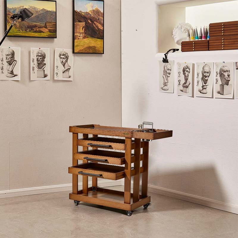 Carucior depozitare accesorii Walnut Deluxe Meeden