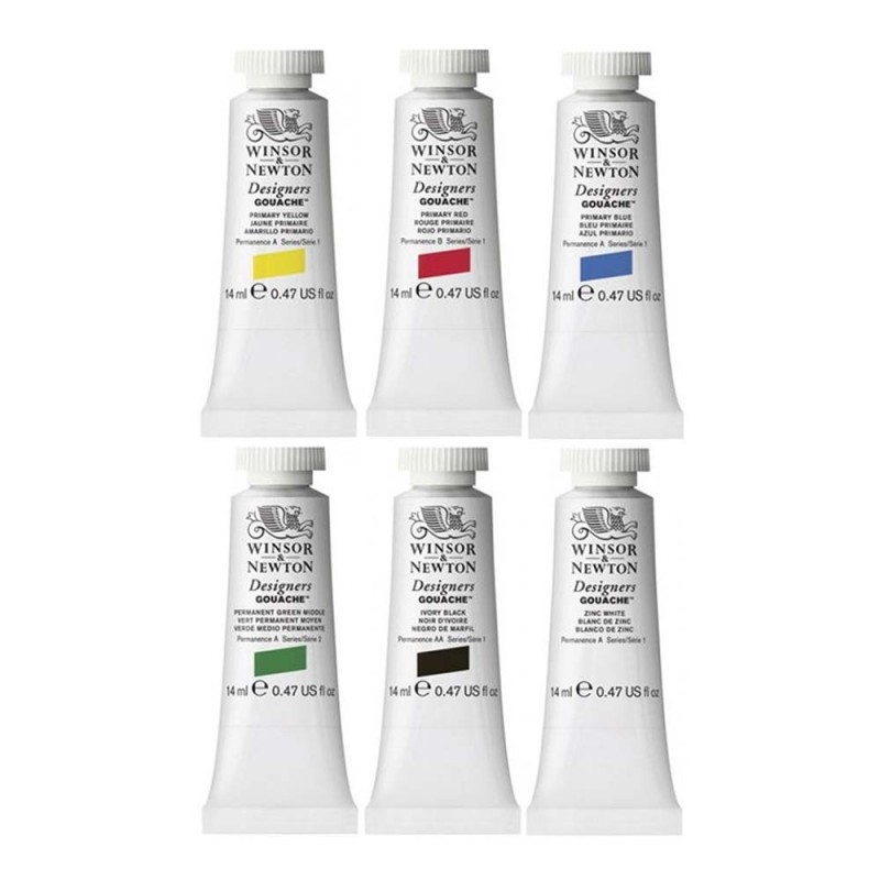 Set 6x14ml Primary Designers Gouache Winsor&Newton