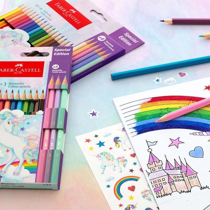Set 24 creioane colorate Unicorn Faber-Castell