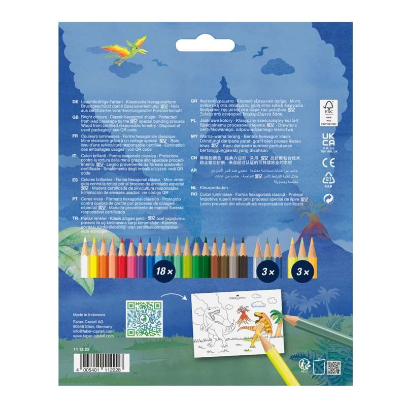 Set 24 creioane colorate Dinosaur Faber-Castell