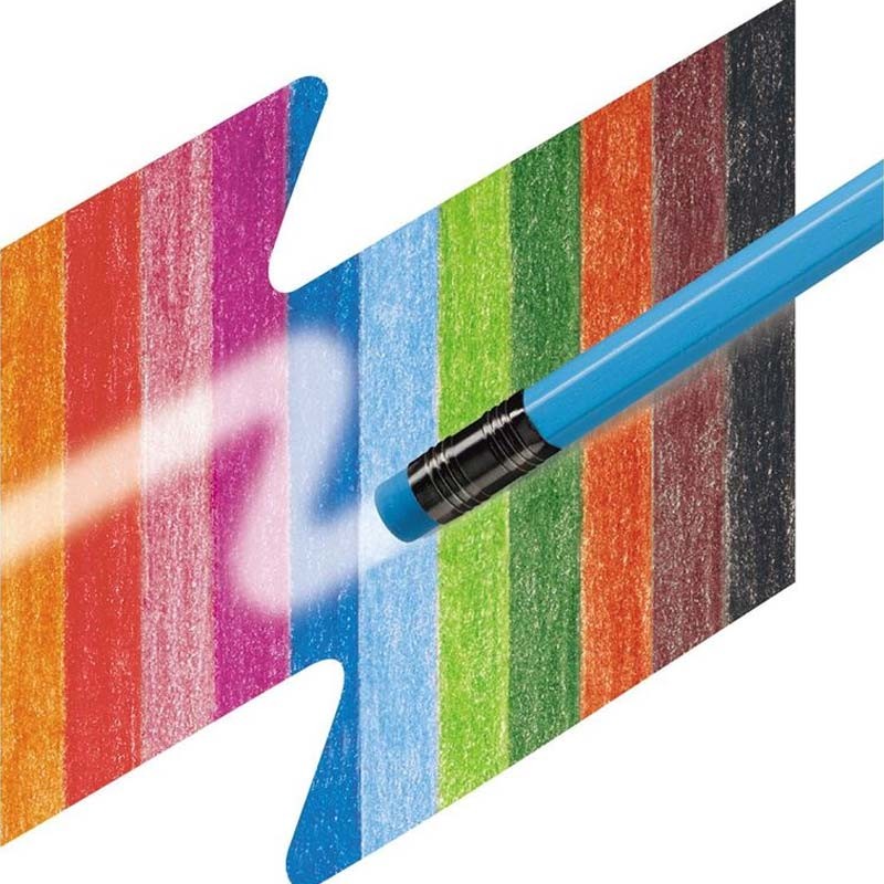 Set 12 creioane colorate cu radiera Faber-Castell