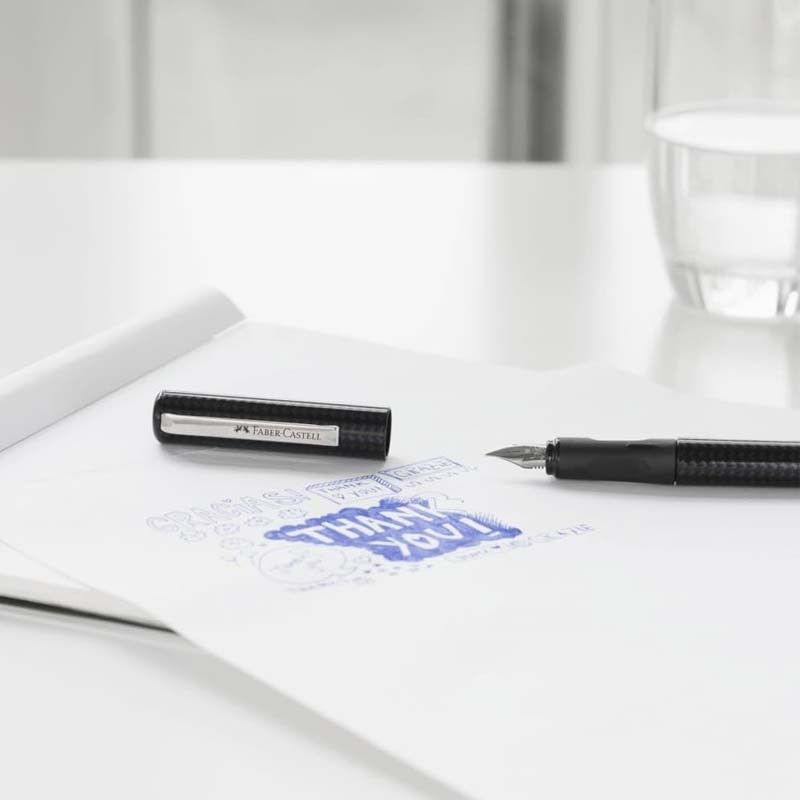 Stilou scolar cu 6 patroane Carbon School Faber-Castell