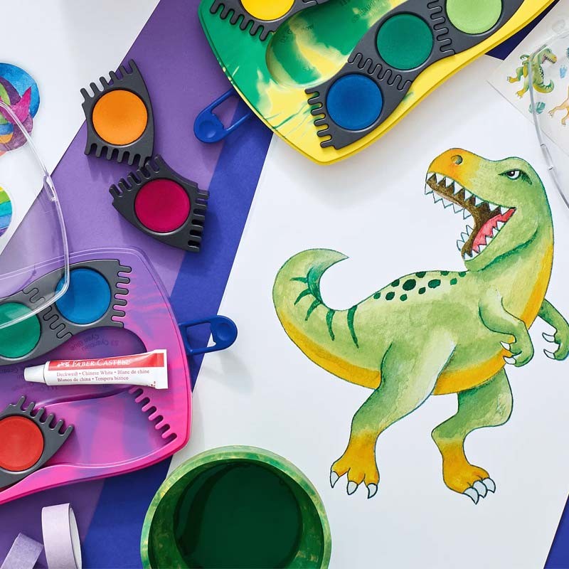 Pahar pictura Click&Go Green Marble Faber-Castell