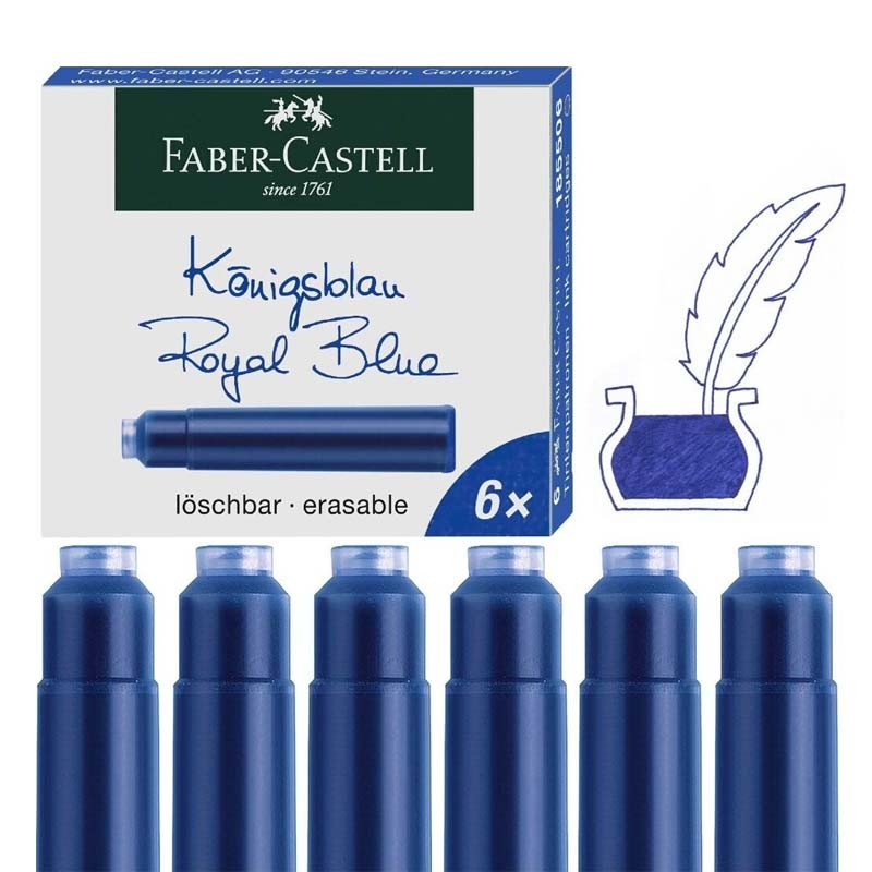 Set 6 patroane cerneala Royal Blue Faber-Castell