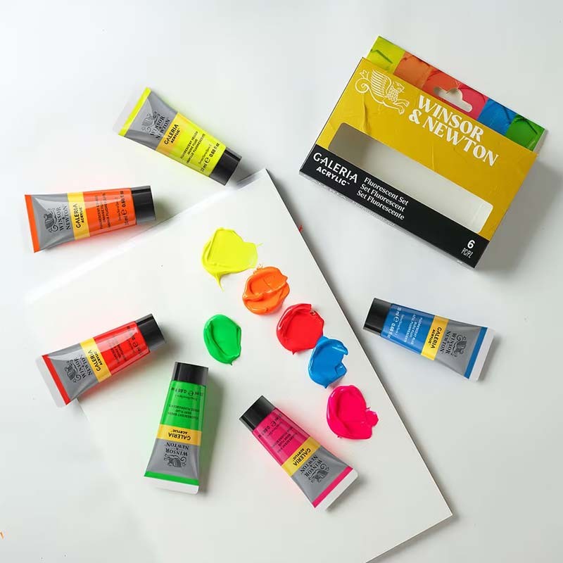 Set 6x20ml culori acrilice Fluo Galeria Winsor & Newton