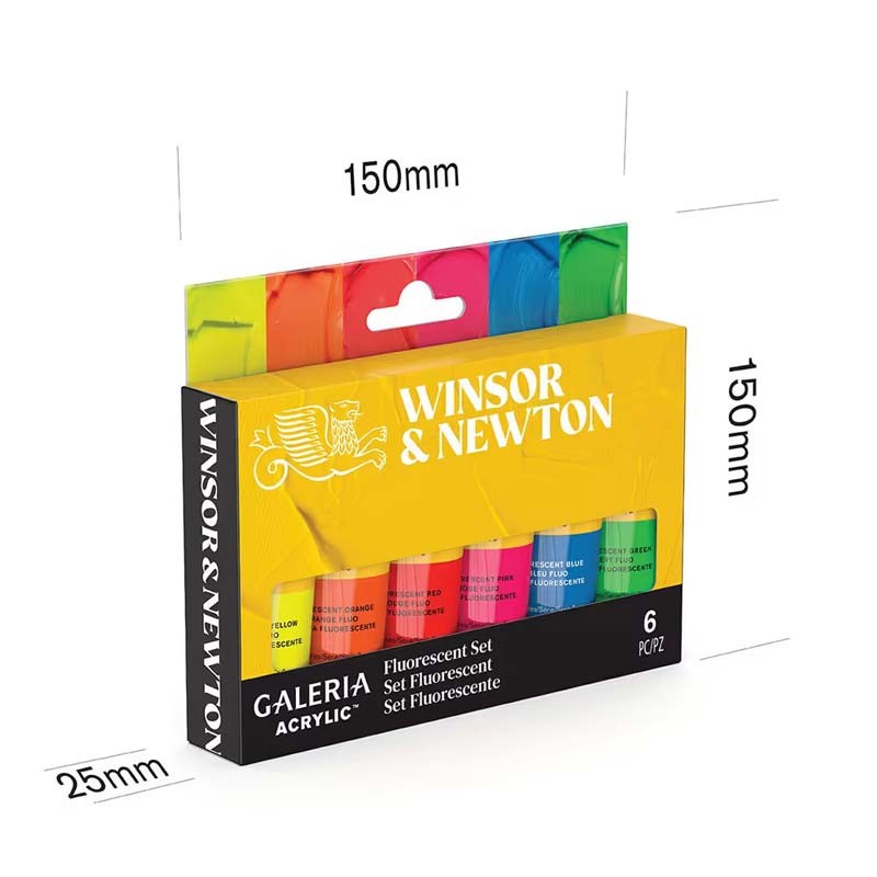 Set 6x20ml culori acrilice Fluo Galeria Winsor & Newton
