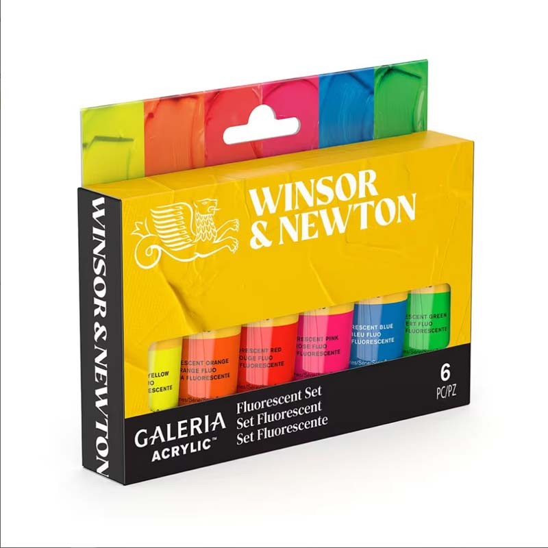 Set 6x20ml culori acrilice Fluo Galeria Winsor & Newton