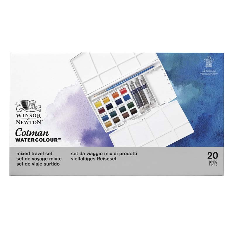 Set 19 culori acuarela Mixed Travel Cotman Winsor & Newton
