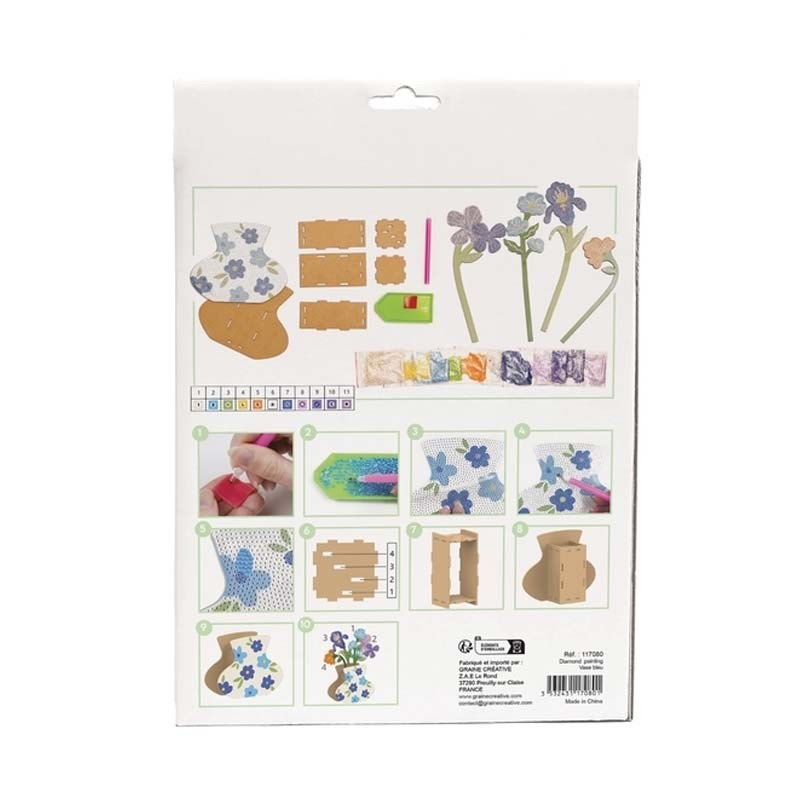 Pictura cu diamante Flowers Blu Graine Creative