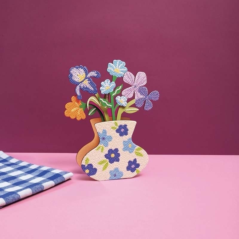 Pictura cu diamante Flowers Blu Graine Creative