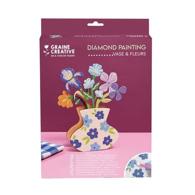 Pictura cu diamante Flowers Blu Graine Creative