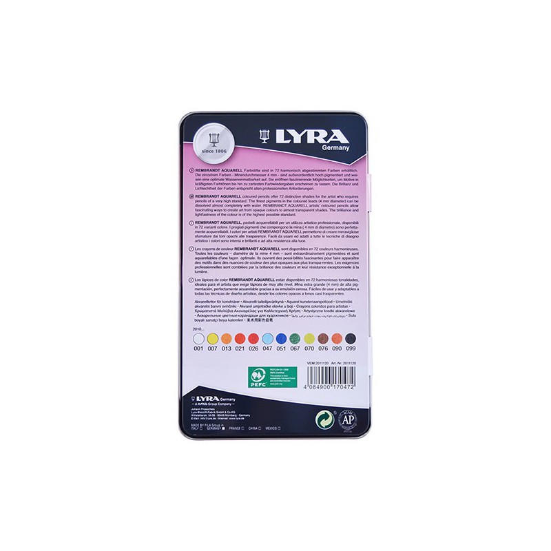 Set 12 creioane colorate acuarelabile Rembrandt Lyra