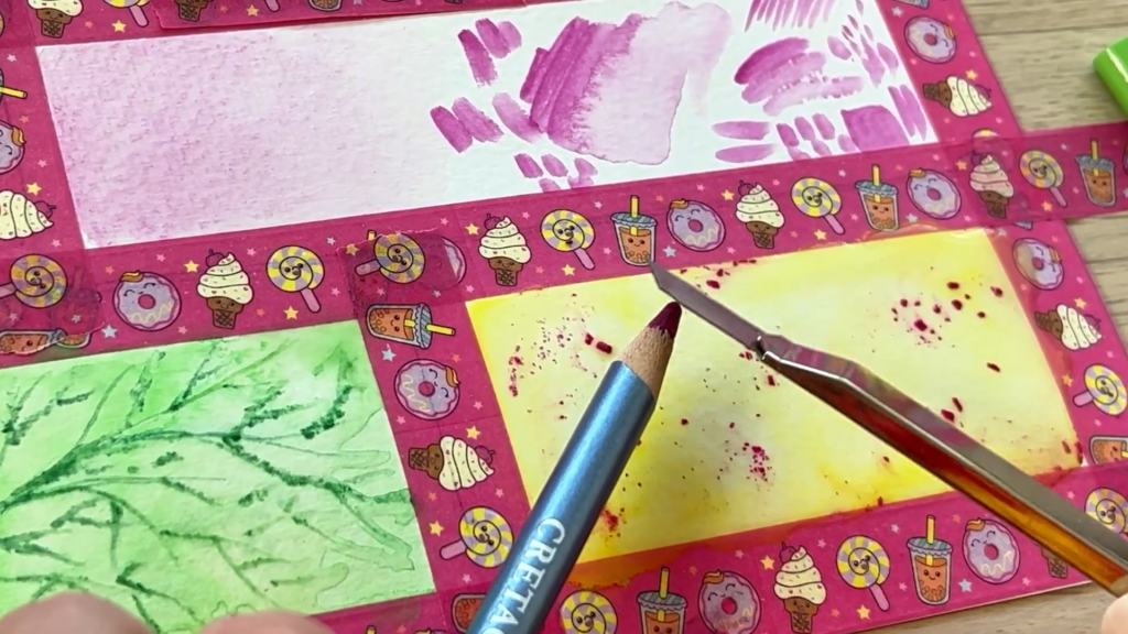 Efectul de stropi (Splattering), tehnici creioane acuarelabile