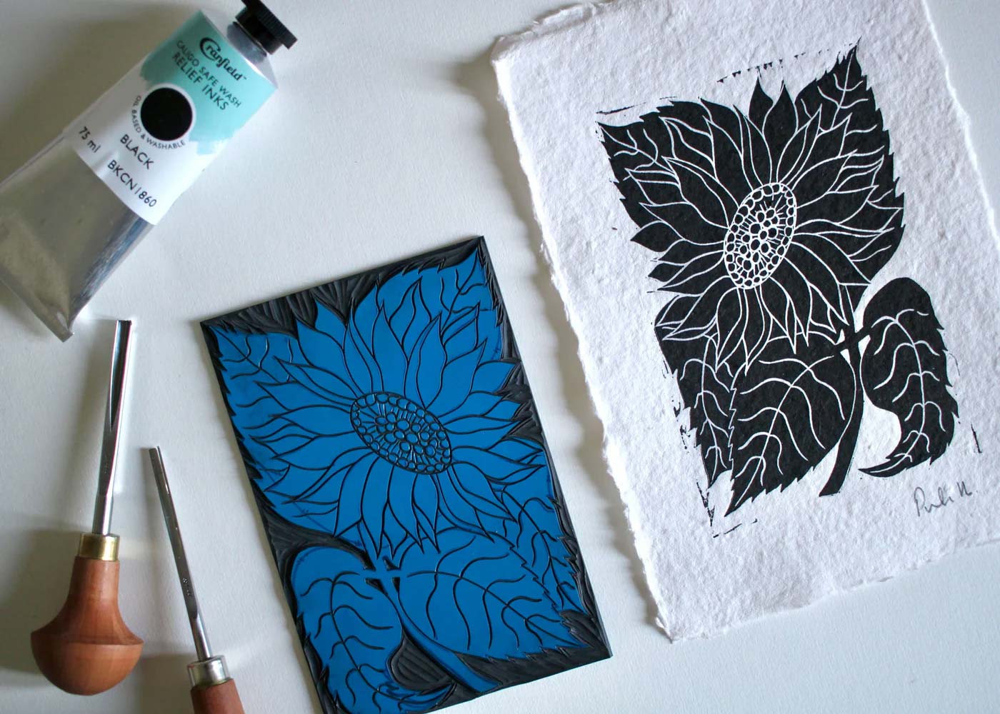 Ghid gravură și linogravură, materiale și tehnici
