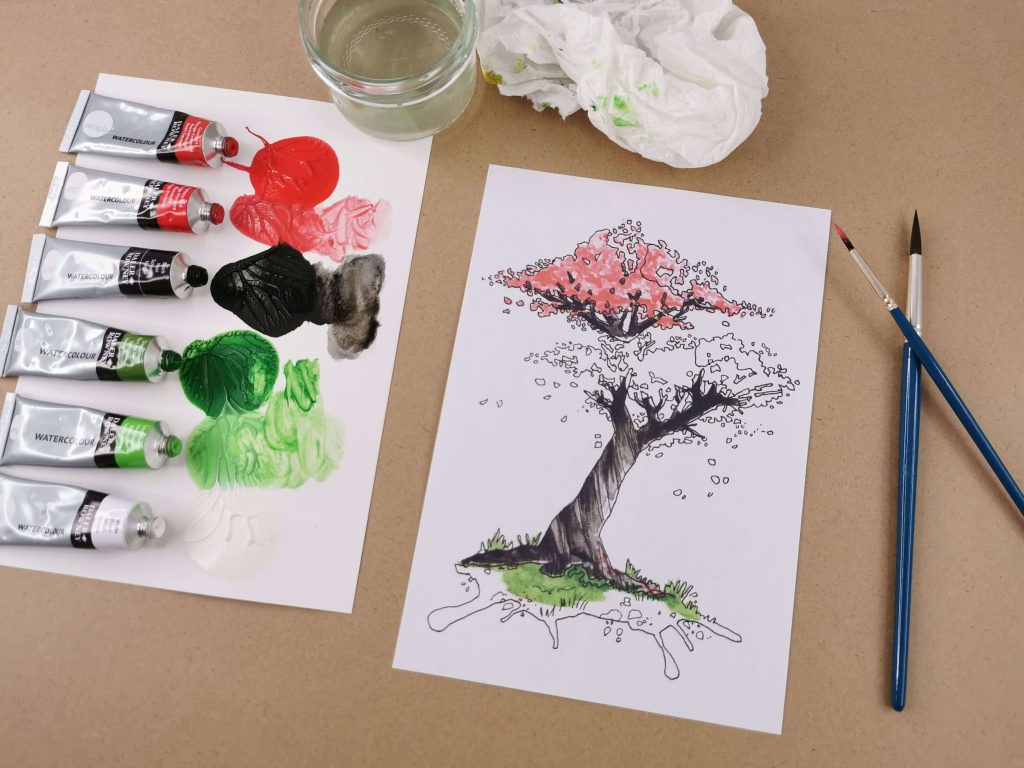 set pictura acuarela pas cu pas