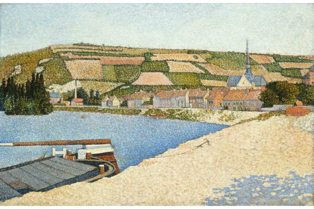 Paul Signac si evolutia picturii in puncte - Les Andelys, Cote dAval Date - pictura lac de Paul Signac