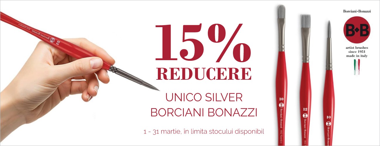 Reducere pensula pictura Unico Silver Borciani Bonazzi